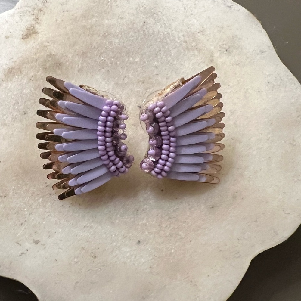 MICRO MADELINE EARRINGS in Purple EUC